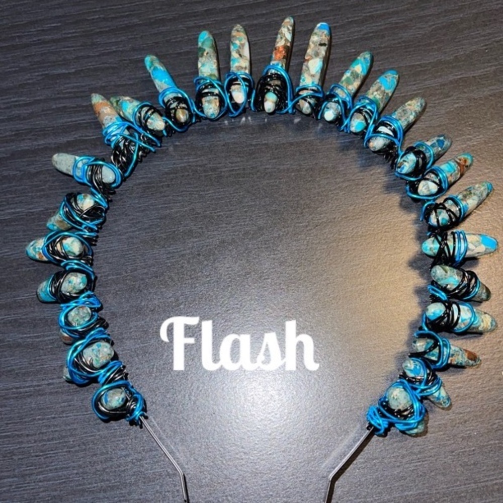 Blue jasper handmade crown